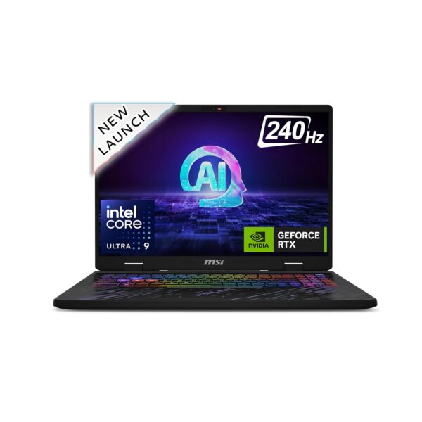 MSI Pulse 16 AI, Intel Core Ultra 9 185H,Built-in AI, 41CM 16:10 QHD+ 240Hz Gaming Laptop(32GB/1TB NVMe SSD/Windows 11 Home/NVIDIA GeForce RTX 4070, /Core Black/2.8Kg), C1VGKG-028IN