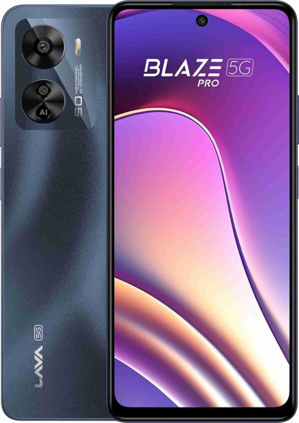 Lava Blaze Pro 5G (Starry Night, 8GB RAM, 128GB Storage) | 50 MP AI Camera | 2.2GHz MediaTek D6020 Processor AnTuTu Score 350K+ | 33W Fast Charger | Upto 16 GB Expandable RAM | 33W Fast Charging