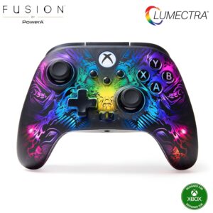 PowerA FUSION Pro Wireless Gaming Controller with Lumectra for Xbox Series X/S, Xbox One, PC, Windows 10/11 with Ghost RGB LED Lighting, Black (Officially Licensed)